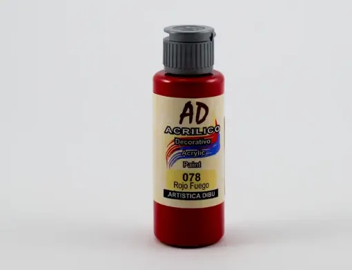 Imagen de Acrilico decorativo pintura acrilica AD *60ml. color 078 rojo fuego traslucido
