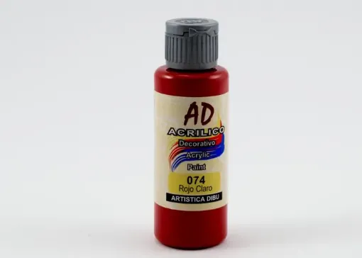 Imagen de Acrilico decorativo pintura acrilica AD *60ml. color 074 rojo claro traslucido