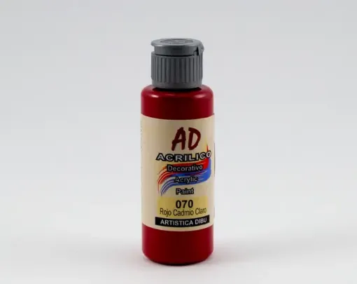 Imagen de Acrilico decorativo pintura acrilica AD *60ml. color 070 rojo cadmio claro traslucido