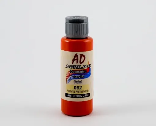 Imagen de Acrilico decorativo pintura acrilica AD *60ml. color 062 naranja permanente traslucido