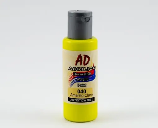 Imagen de Acrilico decorativo pintura acrilica AD *60ml. color 040 amarillo claro traslucido