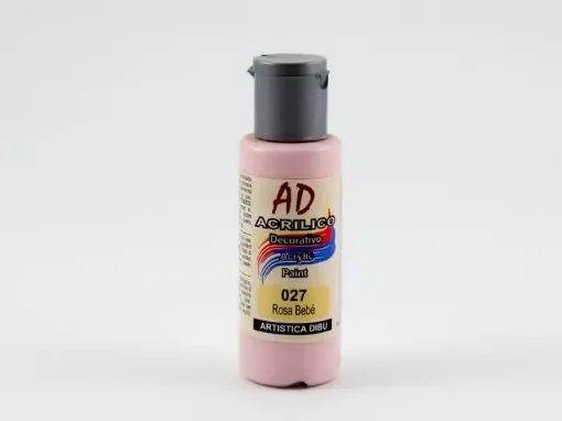 Imagen de Acrilico decorativo pintura acrilica AD *60ml. color 027 rosa bebe cubritivo