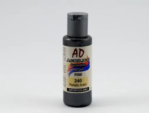 Imagen de Acrilico decorativo pintura acrilica AD *60ml. Color perlado 240 acero perlado semi cubritivo
