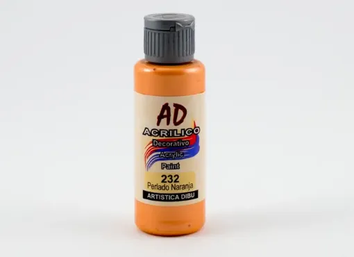 Imagen de Acrilico decorativo pintura acrilica AD *60ml. Color perlado 232 naranja perlado semi cubritivo