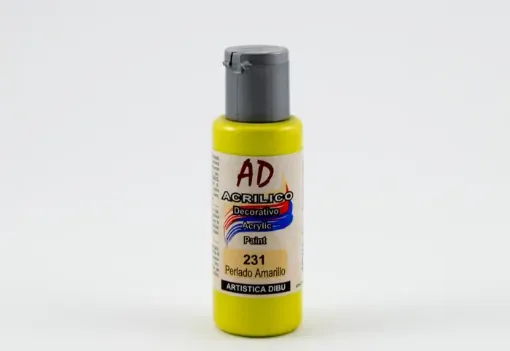 Imagen de Acrilico decorativo pintura acrilica AD *60ml. Color perlado 231 amarillo perlado semi cubritivo