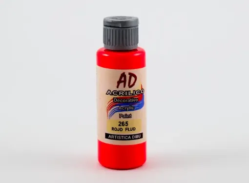 Imagen de Acrilico decorativo pintura acrilica AD *60ml. Color fluo 265 rojo fluo traslucido