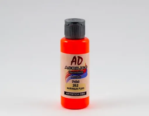 Imagen de Acrilico decorativo pintura acrilica AD *60ml. Color fluo 262 naranja fluo traslucido