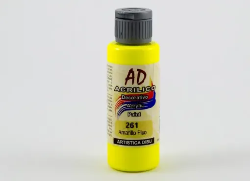 Imagen de Acrilico decorativo pintura acrilica AD *60ml. Color fluo 261 amarillo fluo traslucido