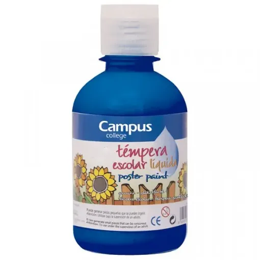 Imagen de Tempera escolar liquida CAMPUS College en botella de 250ml. color azul marino