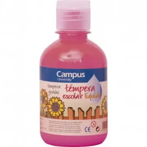 Imagen de Tempera escolar liquida CAMPUS College en botella de 250ml. color magenta