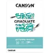 Imagen de Block para Lettering y marcadores "CANSON" GRADUATE papel extra blanco liso de 180grs 24x32cms x20 hojas