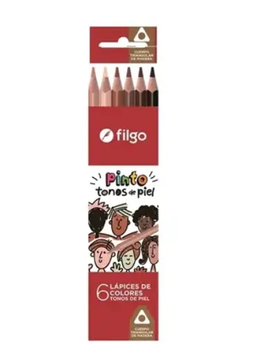 Imagen de Lapices de colores FILGO Pinto estuche con 6 colores tono piel