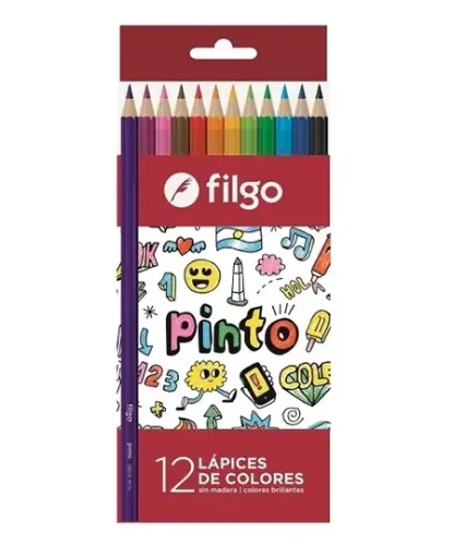 Imagen de Lapices de colores FILGO Pinto estuche con 12 colores diferentes