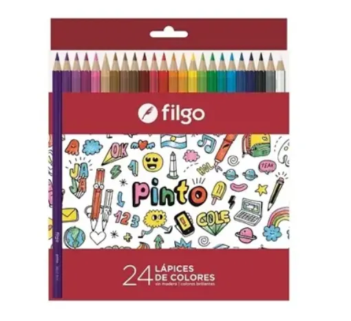 Imagen de Lapices de colores FILGO Pinto estuche con 24 colores diferentes