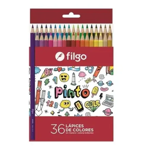 Imagen de Lapices de colores FILGO Pinto estuche con 36 colores diferentes