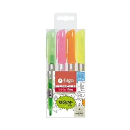 Imagen de Set de 4 marcadores resaltadores FILGO *4 colores fluo