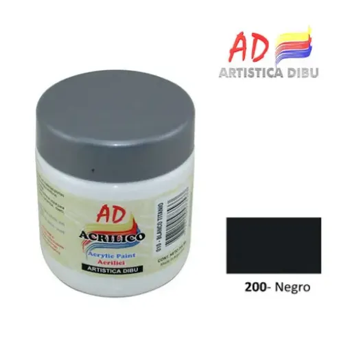Imagen de Acrilico decorativo pintura acrilica AD *200ml. Color Negro 200