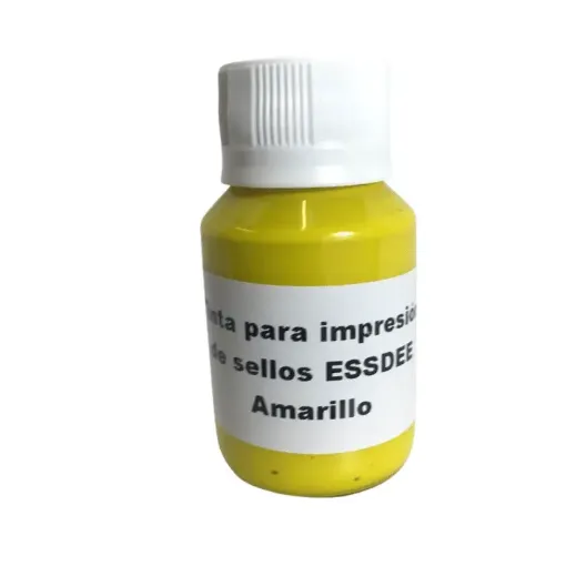 Imagen de Tinta para impresion de sellos ESSDEE LINO Printing Ink de 60ml. color 05 Brilliant Yellow Amarillo