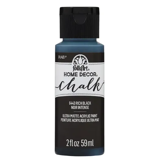 Imagen de Pintura acrilica ultra mate a la tiza Home Decor Chalk FOLKART *2oz. color 6443 Rich Black Negro int