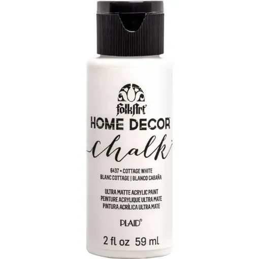 Imagen de Pintura acrilica ultra mate a la tiza Home Decor Chalk FOLKART *2oz. color 6437 Cottage White Blanco