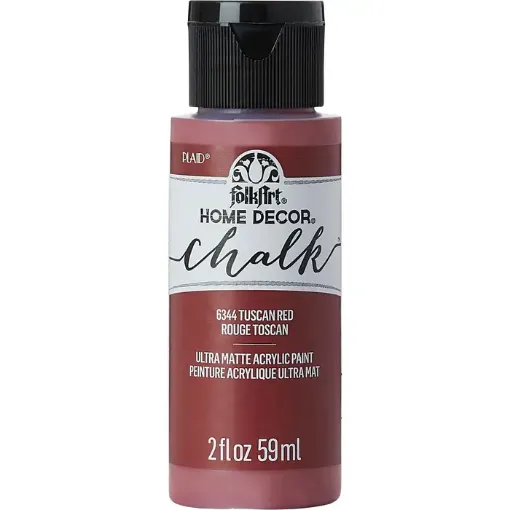 Imagen de Pintura acrilica ultra mate a la tiza Home Decor Chalk FOLKART *2oz. color 6344 Tuscan Red Rojo Toscano