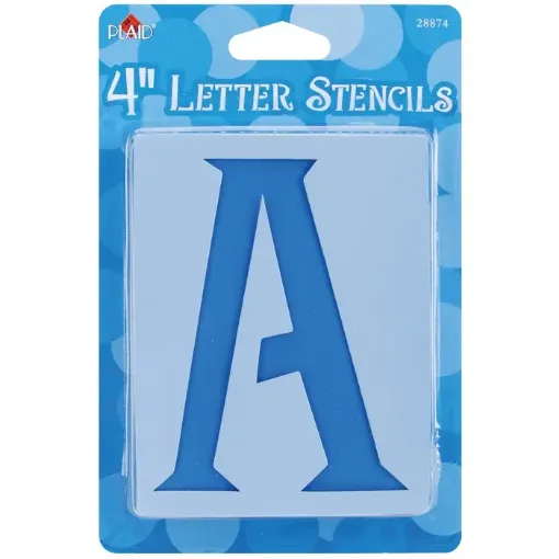Imagen de Set de 48 stenciles de letras Genie FOLKART Value Pack Genie Font Letter de 4" 10.16cms 