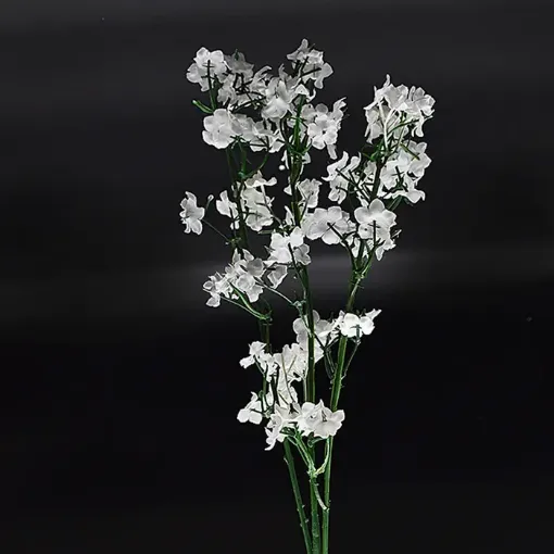 Imagen de Vara de ilusion de tela de 36cms 28 flores de 2cms color blancoFD134