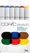 Imagen de Set de marcadores profesionales COPIC SKETCH alcohol doble punta set de 6 colores tonos primarios
