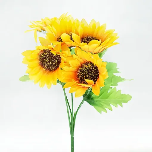 Imagen de Ramo de girasoles medianos de 8cms de diametro vara con 5 flores de 28cms