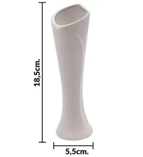 Imagen de Florero de ceramica esmaltada de 5.5*18.5cms. 