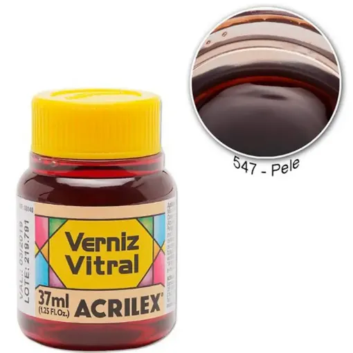 Imagen de Barniz vitral pintura para vidrio ACRILEX *37ml. color Piel 547