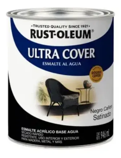 Imagen de Esmalte al agua RUST-OLEUM Ultra Cover Brochable lata de 0,946 lts. color Negro canon