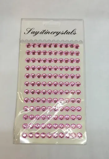 Imagen de Sticker SAY IT IN CRYSTALS *120 apliques media perla de 7mms. color rosado