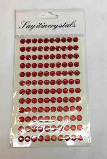 Imagen de Sticker SAY IT IN CRYSTALS *120 apliques media perla de 7mms. color rojo