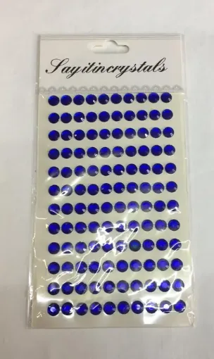 Imagen de Sticker SAY IT IN CRYSTALS *120 apliques media perla de 7mms. color azul