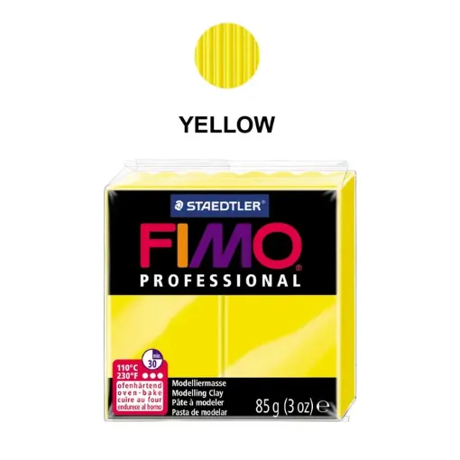 Imagen de Arcilla polimerica pasta de modelar FIMO Profesional 8004 *85grs. color Amarillo puro 100