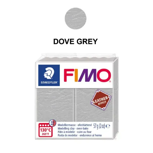 Imagen de Arcilla polimerica pasta de modelar FIMO Leather Effect Efecto Cuero *57grs. color 809 Gris Delfin 
