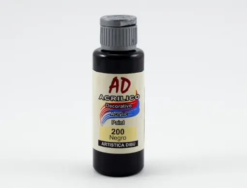 Imagen de Acrilico decorativo pintura acrilica AD *60ml. color 200 Negro cubritivo