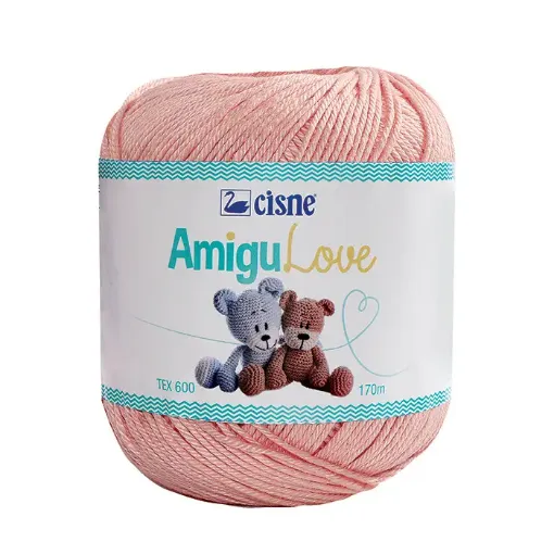 Imagen de Hilo de algodon crochet Amigulove CISNE TEX600 100gr.=170mts color Rosado bebe 00006