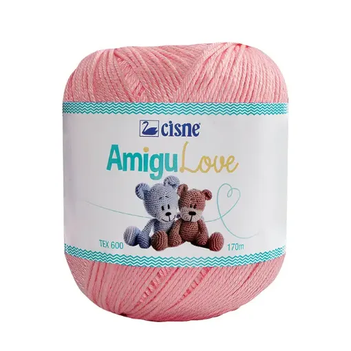 Imagen de Hilo de algodon crochet Amigulove CISNE TEX600 100gr.=170mts color Salmon 00025
