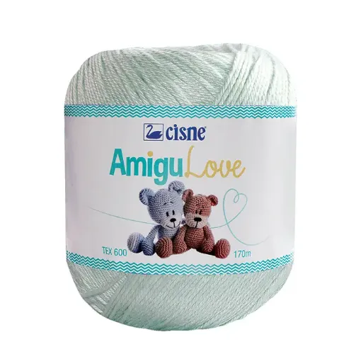 Imagen de Hilo de algodon crochet Amigulove CISNE TEX600 100gr.=170mts color Celeste claro 00158