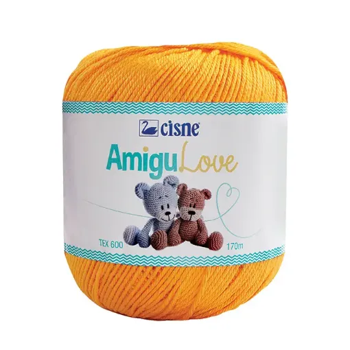 Imagen de Hilo de algodon crochet Amigulove CISNE TEX600 100gr.=170mts color Naranja claro 00303