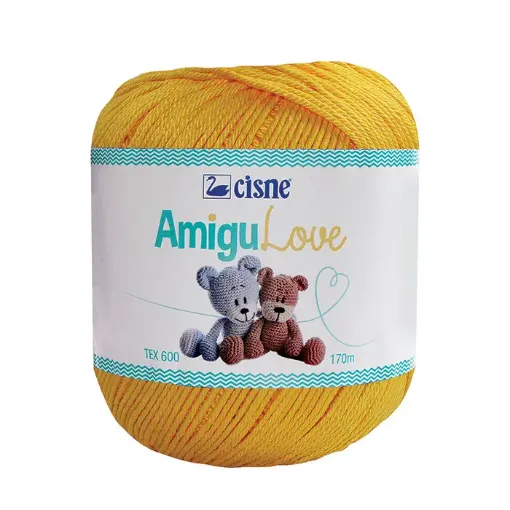 Imagen de Hilo de algodon crochet Amigulove CISNE TEX600 100gr.=170mts color Amarillo oro 00291