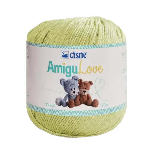 Imagen de Hilo de algodon crochet Amigulove CISNE TEX600 100gr.=170mts color Verde Limon 00254