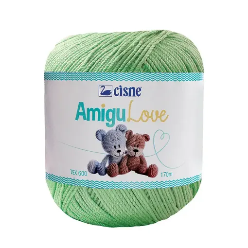 La Casa del Artesano-Hilo de algodon crochet Amigulove CISNE TEX600  100gr.=170mts color Verde pistacho 00241