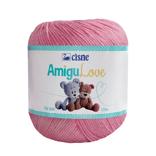 Imagen de Hilo de algodon crochet Amigulove CISNE TEX600 100gr.=170mts color Rosado 01094