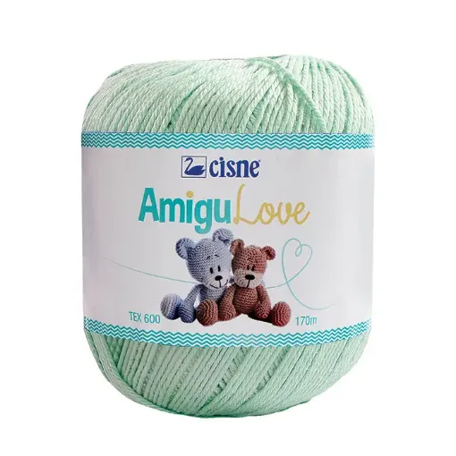 Imagen de Hilo de algodon crochet Amigulove CISNE TEX600 100gr.=170mts color Verde Candy 01092