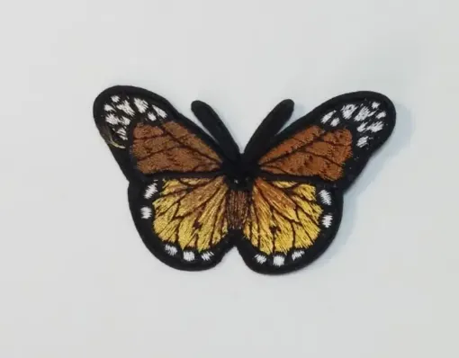 Imagen de Aplique parche bordado termoadhesivo para tela modelo Mariposa multicolor marron de 4.5*7.5cms