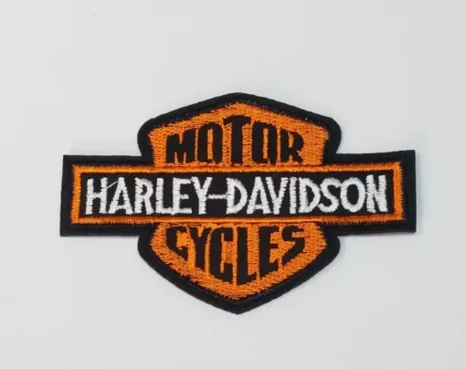 Imagen de Aplique parche bordado termoadhesivo para tela modelo Harley naranja de 6.5*10cms