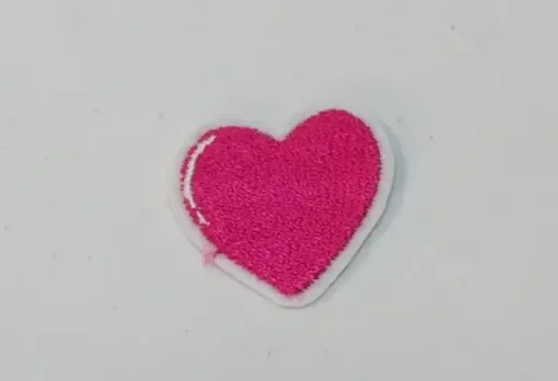 Imagen de Aplique parche bordado termoadhesivo para tela modelo Corazon rosado chico de 3*3.5cms